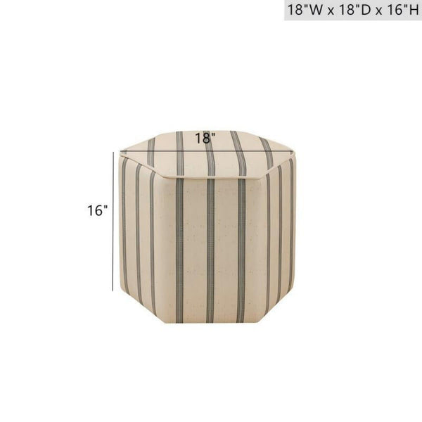 Accent Ottoman Printed Stripe