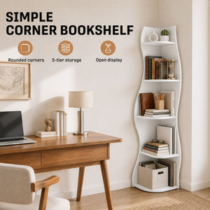 5 Tier S - Shaped Corner Shelf For Living Room