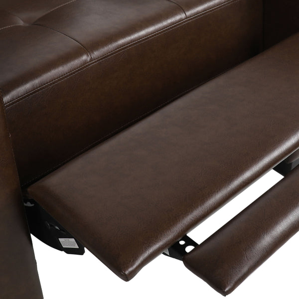 Langseth - Contemporary Tufted Pushback Recliner - Dark Brown