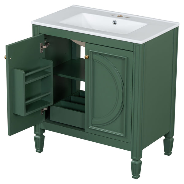 Bathroom Vanity With Sink With 2 Doors And Adjustable Shelf