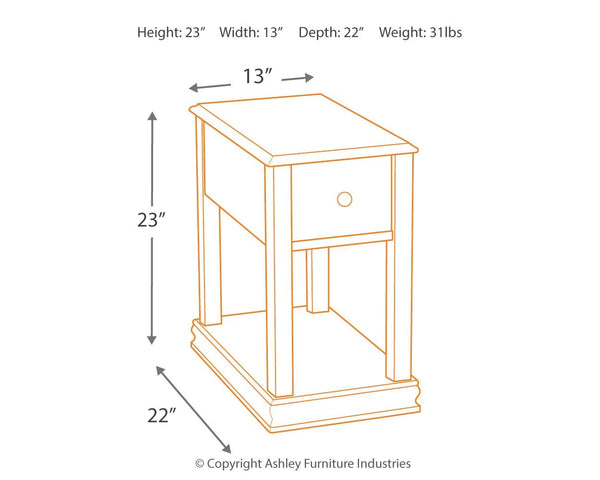 Breegin - Chair Side End Table - Removable Tray - Brown