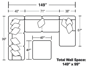 Crawford - Sectional With Cocktail Ottoman