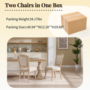 Dining Chairs Upholstered With Fan Shaped Back (Set of 2) - Beige