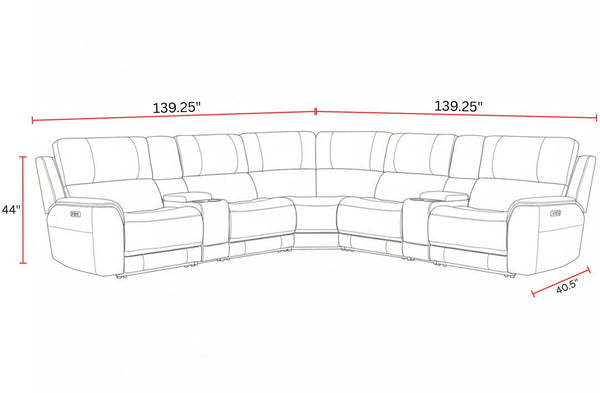 Easton - Power Reclining Sectional With Power Adjustable Headrests