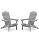 Lounge Patio Chair For Garden Outdoor Wooden Folding Adirondack Chair (Set of 2) Solid Cedar Wood Lounge Patio Chair For Garden