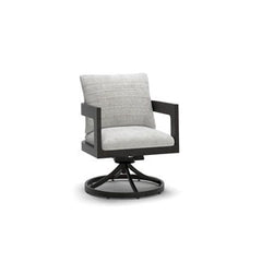 Salina Bay - Swivel Chair With Cushion (Set of 2) - Black / Gray