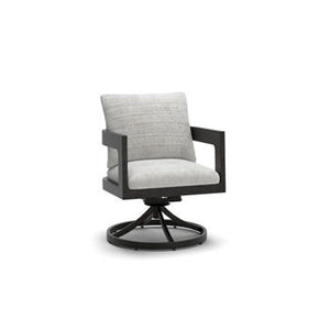 Salina Bay - Swivel Chair With Cushion (Set of 2) - Black / Gray