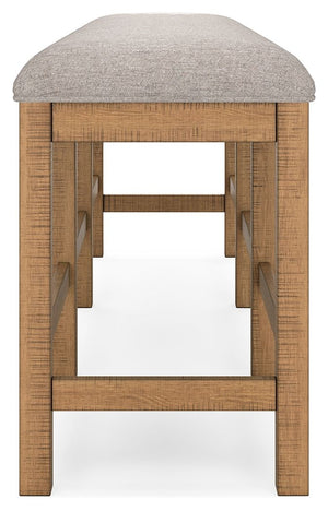 Havonplane - XL Counter Height Upholstered Dining Bench - Brown