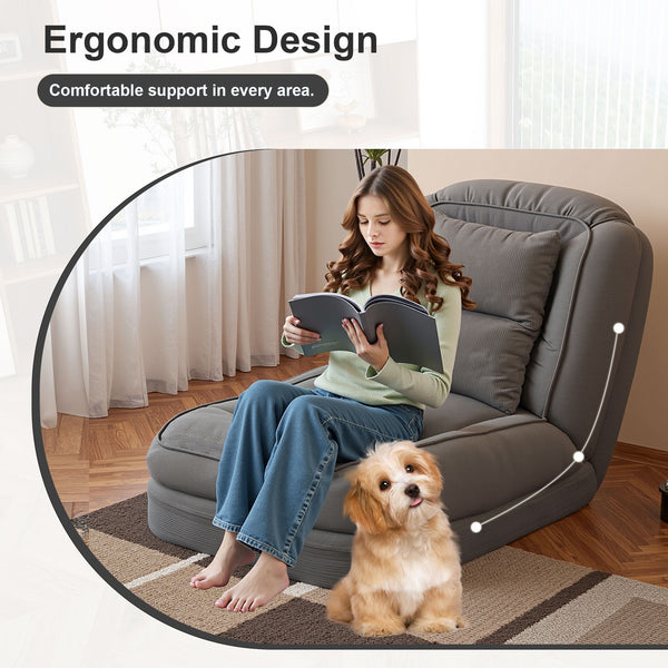 Upholstered Foldable Lazy Sofa Bed For Adults And Pets