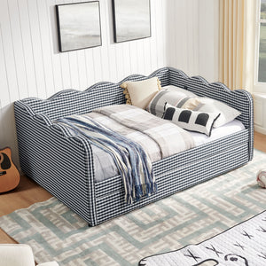 Gingham Daybed & USB Charging Port, Wave-Shaped Design