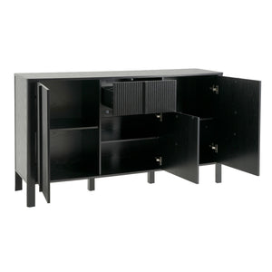 Colored Fluted Sideboard With 3 Doors And 1 Drawer