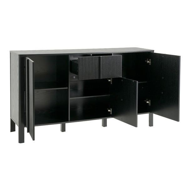 Colored Fluted Sideboard With 3 Doors And 1 Drawer