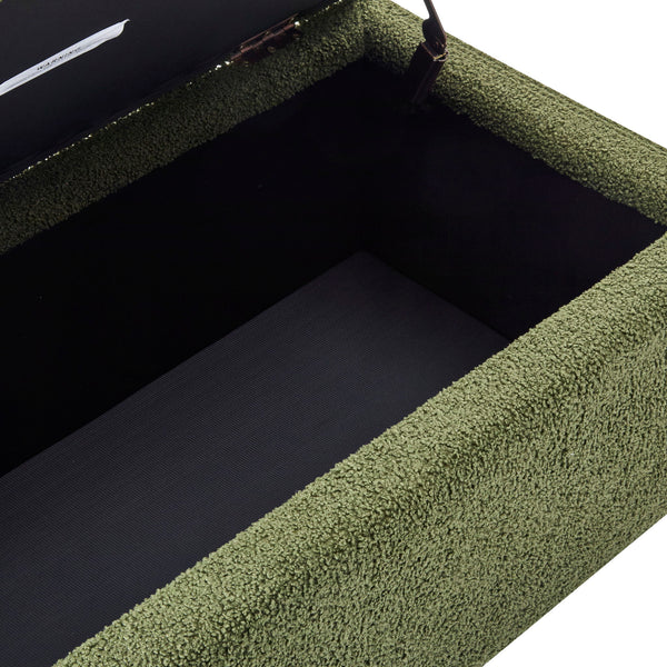 Storage Ottoman With Flip Top Lid - Retro Green