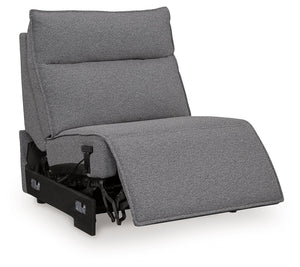 Modmax II - 8-Piece Power Reclining Sectional With LAF Press Back Power Chaise And Console - Salt And Pepper