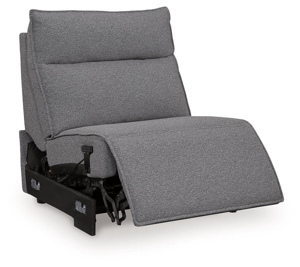 Modmax II - 8-Piece Power Reclining Sectional With LAF Press Back Power Chaise And Console - Salt And Pepper