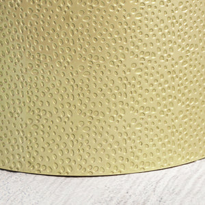 Modern Round Accent Table With Hammered Surface