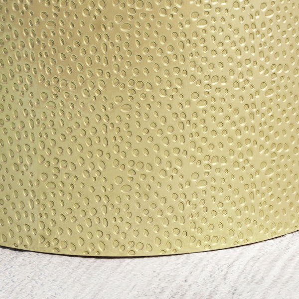 Modern Round Accent Table With Hammered Surface