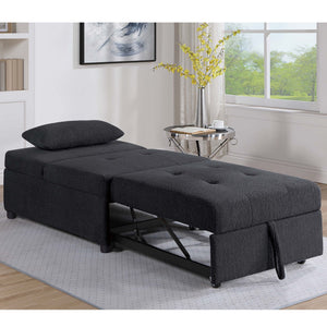 Sleeper Sofa Chair, Convertible Pull Out Bed Couch - Black