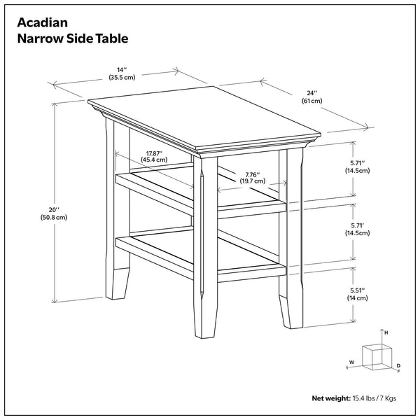 Acadian - Narrow Side Table - Farmhouse Brown