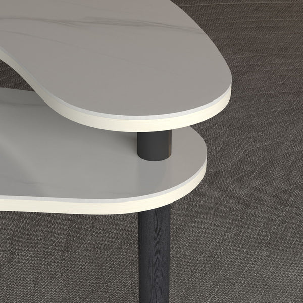 Rotatable Cocktail Table With Solid Legs, 360 Degree Rotating
