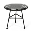 Petrichor - Outdoor Side Table With Tempered Glass And Steel Frame