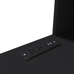 Computer Desk With 4 In 1 Socket & 3 Drawers, 4 Tier Shelves