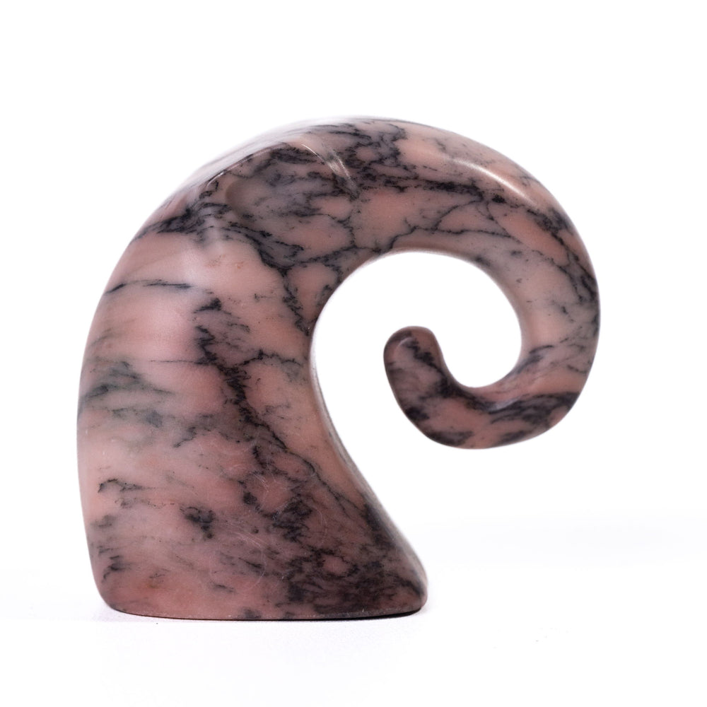 Marble Elephant Statue - Pink Green