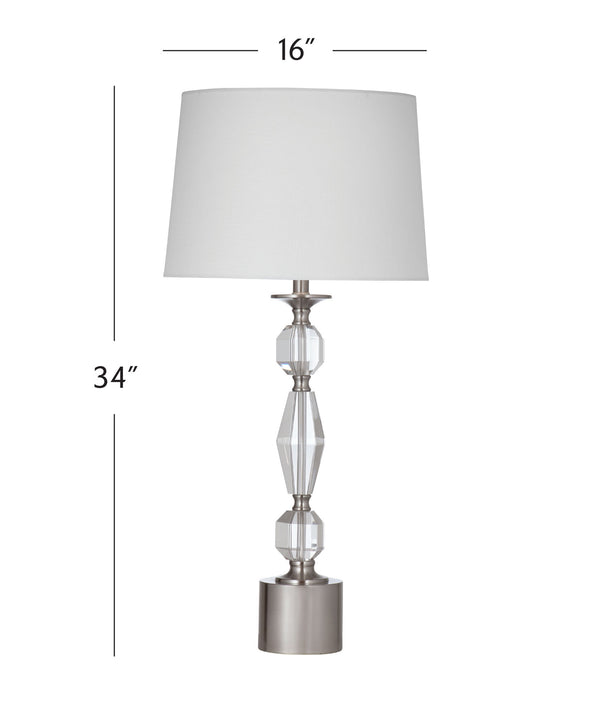 Bella - Table Lamp - Clear / Brushed Silver