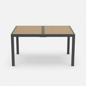Rectangle Outdoor Patio Table With Slatted Top - Gray