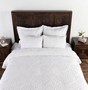 Reagan - Duvet King Collection - Ivory/White