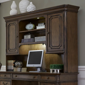 Amelia - Jr Executive Credenza Hutch - Antique Toffee