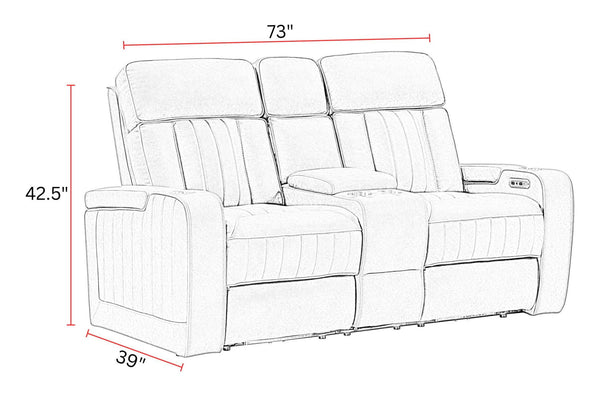Equinox - Power Console Loveseat