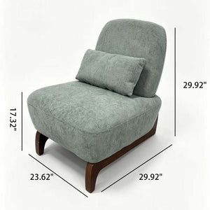 Curved Base Lazy Lounge Accent Chair - Blue / Brown