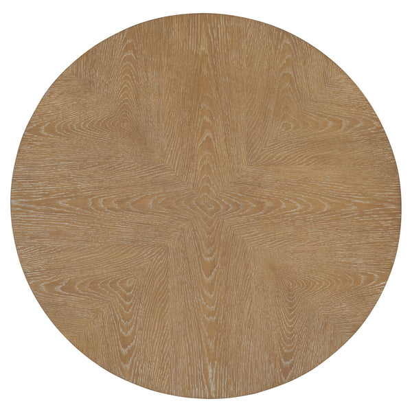 Escape - Cocktail Table Round With Shelf - Glazed Natural Oak / Black Metal Trim