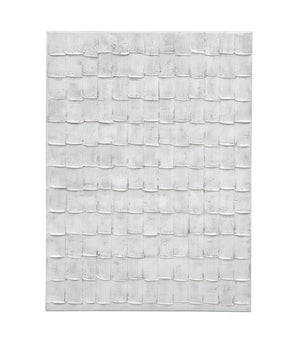 Linear Marks Canvas Art - White