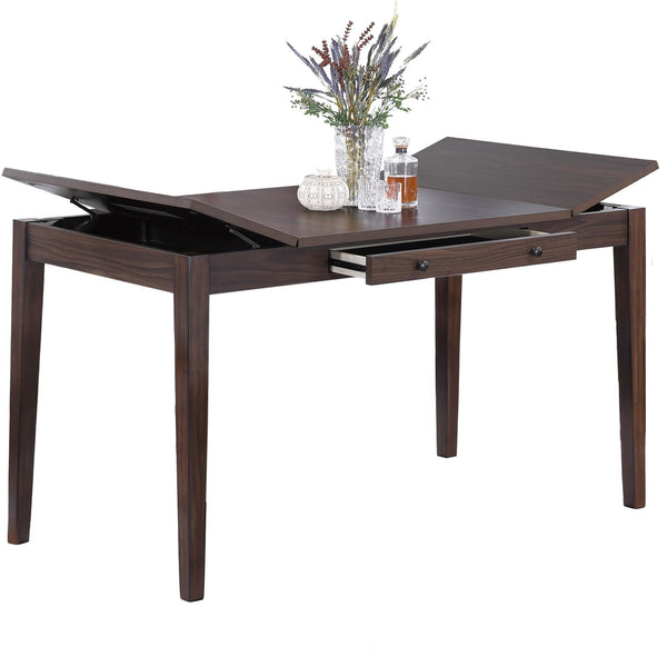 6 Piece Counter Height Dining Set Table With Storage Ladder Back Chairs And Bench - Walnut