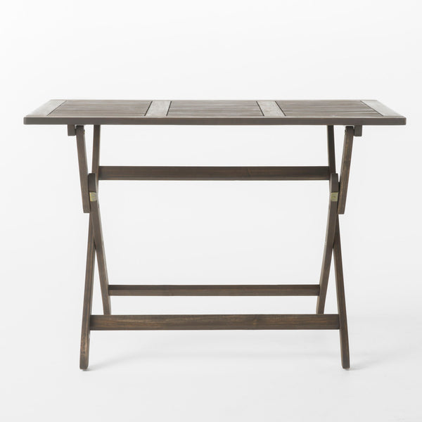 Blissique - Outdoor Foldable Wood Dining Table With Slat Design