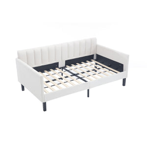 Elena - Boucle Upholstered Daybed, Ribbed Tufted Backrest