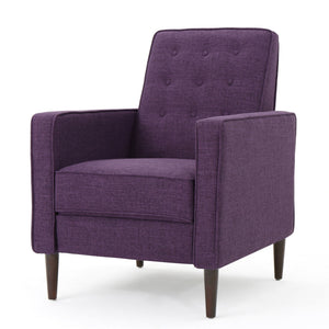 Mid-Century Modern Recliner With Button Tufted Waffle Stitch