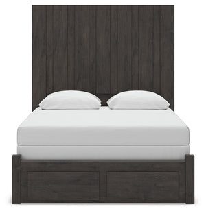 Fraluna - 3 Pc. - Queen Panel Storage Bed, Dresser And Mirror - Charcoal