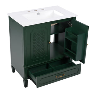 Bathroom Vanity With Sink, Soft Closing Door, Multi Functional Storage