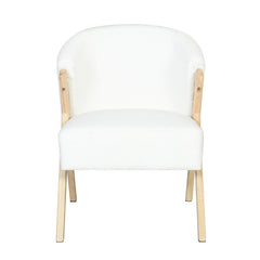 Modern Accent Chair With Polyester Upholstery And Minimalist Lounge Chair For Living Room, Bedroom, Or Office - White