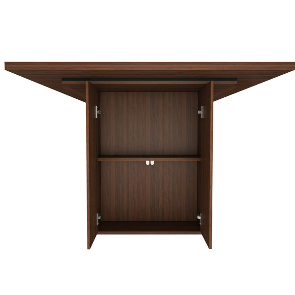 Rectangular Dining Table With Storage Base - Walnut