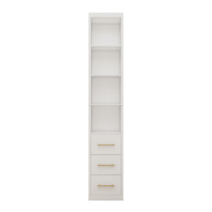 Rectangular Side Storage Cabinet With 3 Drawers For Bedroom - White