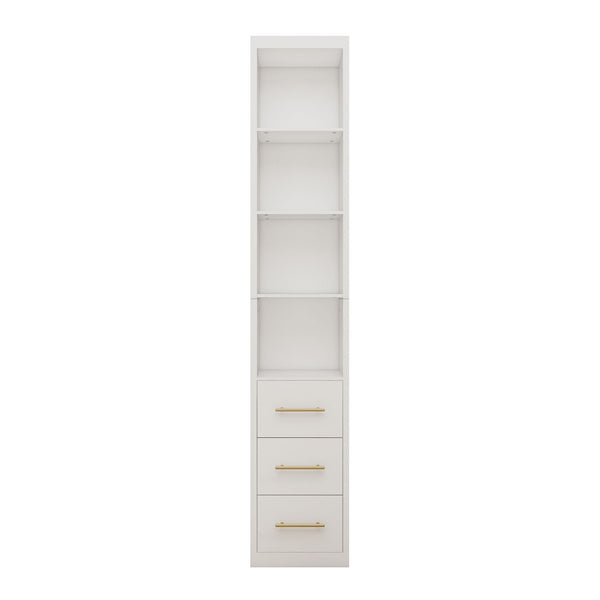 Rectangular Side Storage Cabinet With 3 Drawers For Bedroom - White