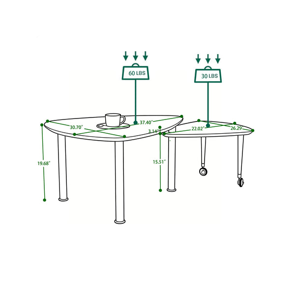 360 Degree Rotatable Coffee Table With Solid Legs