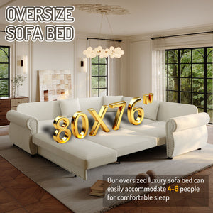 L-Shaped Sofa Couch With Pull-Out Bed