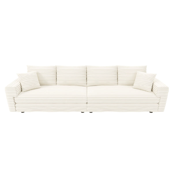 4 Seat Sofa, Modern Comfy Upholstered Sofa Cloud Couch, Deep Seat Couches With Soft Pillows