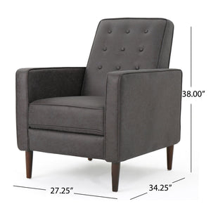 Macedonia - Button Tufted Fabric Recliner - Slate