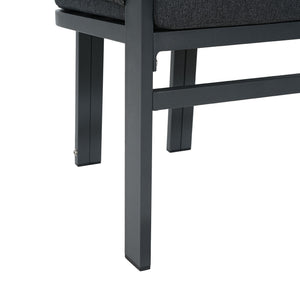 7 Piece Outdoor Dining Set With Table And 6 Chairs - Black / Teak / Gray
